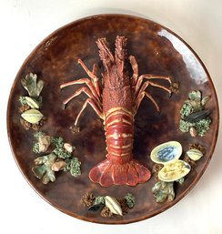 Antique Majolica Lobster Dish AS IS
