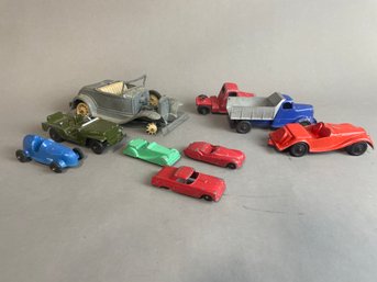 Lot Of Nine Vintage Children's Toy Cars And Trucks - Various Maker