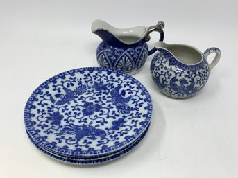 Group Of Blue And White Porcelain Phoenix