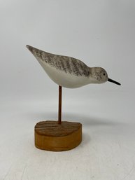 J Hand Shorebird Carving On Stand