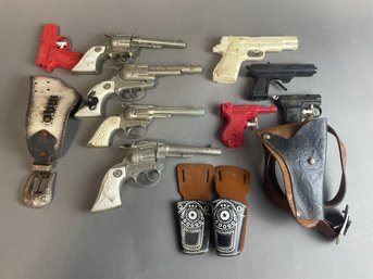 Lot Of Nine Vintage Children's Toy Guns Including Hubley