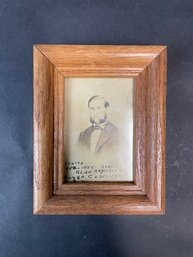 Signed Vintage Photo In Petite Wood Frame