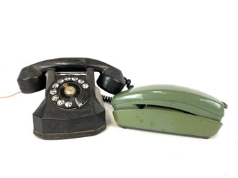Pair Of Vintage Rotary Phones