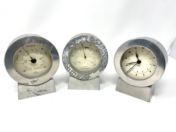 Made In England Nautical Set Including Barometer, Thermometer And Clock - See All Photos For Condition
