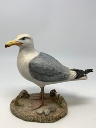 Hand Carved Painted Seagull Sculpture Great Detail