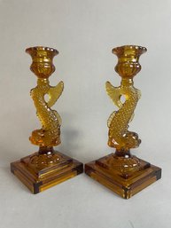 Vintage Imperial Dolphin Candlesticks