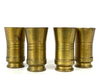 Set Of Four Trench Art Shell Shot Glasses