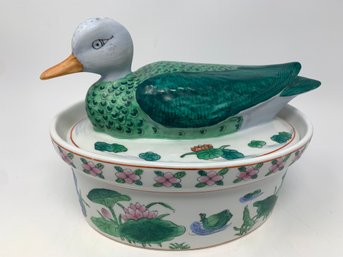 Chinese Export Duck Covered Dish