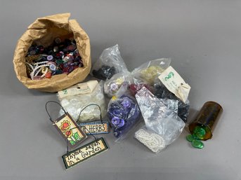 Junk Drawer Lot With Vintage Buttons