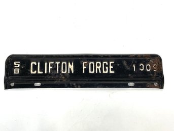 1958 Clifton Forge License Plate Attachment