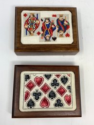 Set Of Two Kitsch Playing Card Boxes