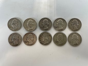 Lot Of 10 Silver Washington Quarters (15)