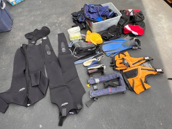 Large Lot Of Scuba Diving Gear