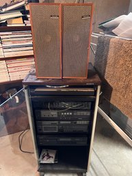 Vintage Sony Stereo Cabinet With Equipment! Sony And Pioneer