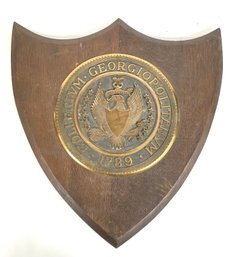 Wood And Brass Georgetown University Shield Plaque