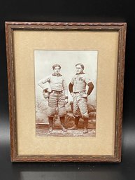 Original 19th Century Circa 1890's FOOTBALL PLAYERS Photo Framed Great Uniforms