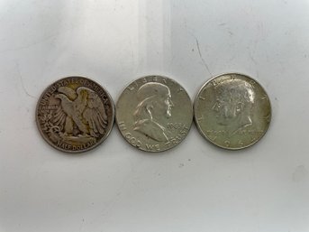 Lot Of 3 Silver Half Dollars (21)