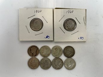 Lot Of 10 Silver Dimes (25)