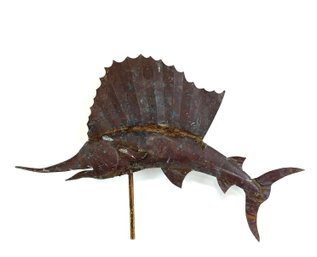 Copper Swordfish Weathervane Topper