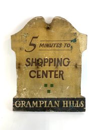 Wooden Advertising Sign - Shopping Center