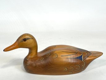 Hen Mallard Duck Decoy Handcarved-Signed