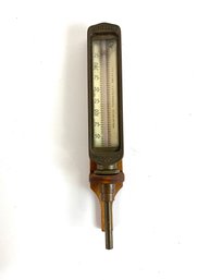 Antique Moeller Richmond Hill Ny Brass Thermometer