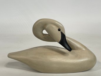 Hand Carved Swan Decoy - Signed