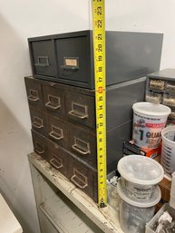 Group Of 4 Metal Card File Cabinets