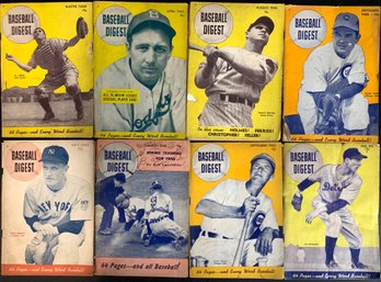 Group Of Vintage Baseball Digest From The 1940s
