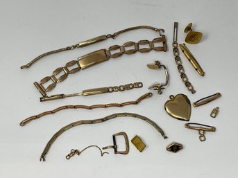 Vintage Jewelry Parts Pieces Gold Filled Lot