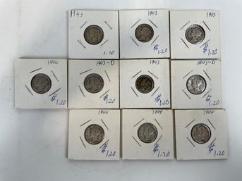 Lot Of 10 Silver Mercury Dimes (37)