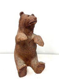 Antique Black Forest Hand Carved Seated Bear