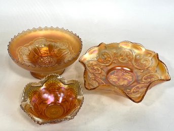 Collection Of Marigold Carnival Glass