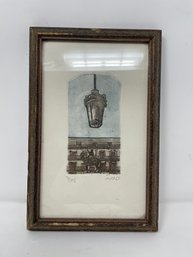 Vintage Print Of A Lantern Signed 'MAAD'
