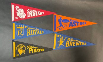 Collection Of Vintage Baseball Felt Pennants