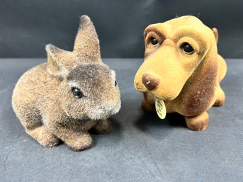 Vintage Fuzzy Animal Coin Banks