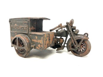 Cast Iron Parcel Post Motorcycle Toy