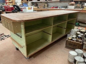 Great Work Bench On Casters 104' Long 36' Wide 38' Tall