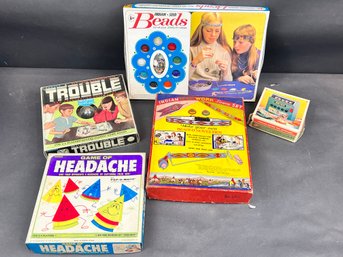 Collection Of Vintage Boardgames Including Trouble, Headache And More!