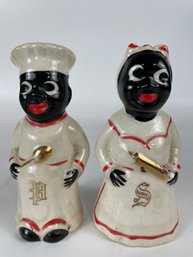 Ceramic Americana Salt And Pepper Shakers