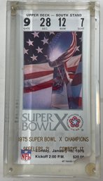 Super Bowl X Ticket Stub