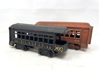 Pair Of Cast Iron Train Toys