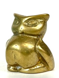 Vintage Brass Owl Figure