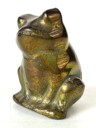 Vintage Brass Frog Figure