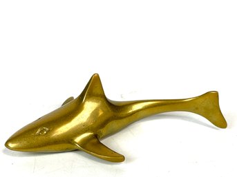 Vintage Brass Shark Figure