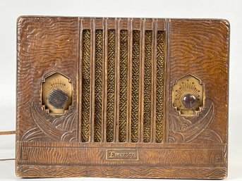 Vintage Emerson Wooden Radio - Untested