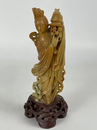 Carved Soapstone Figure Female Daoist