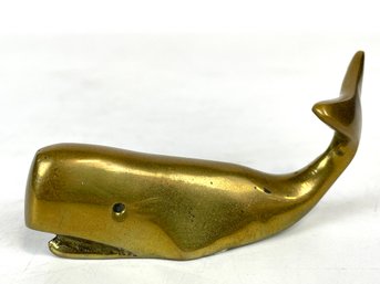 Vintage Brass Whale Figure