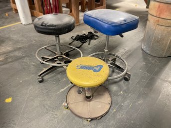 Lot Of 3 Swivel Shop Stools