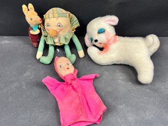 Lot Of Vintage Stuffed Animals And Hand Puppet